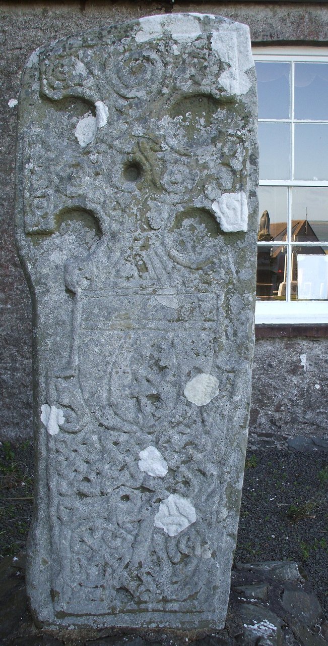 The surviving Kilmorie carved stone at Kirkcolm.