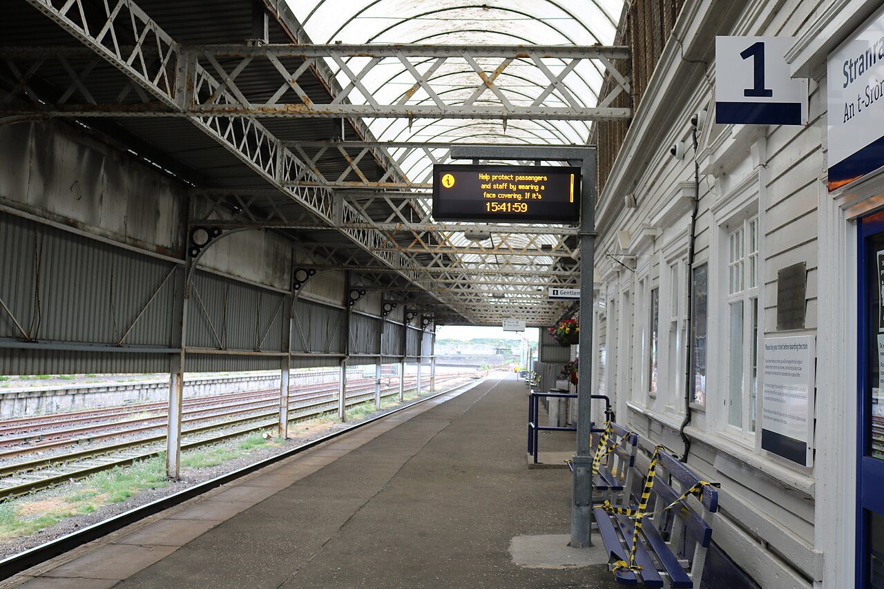 Platform One at Stranraer railway station.