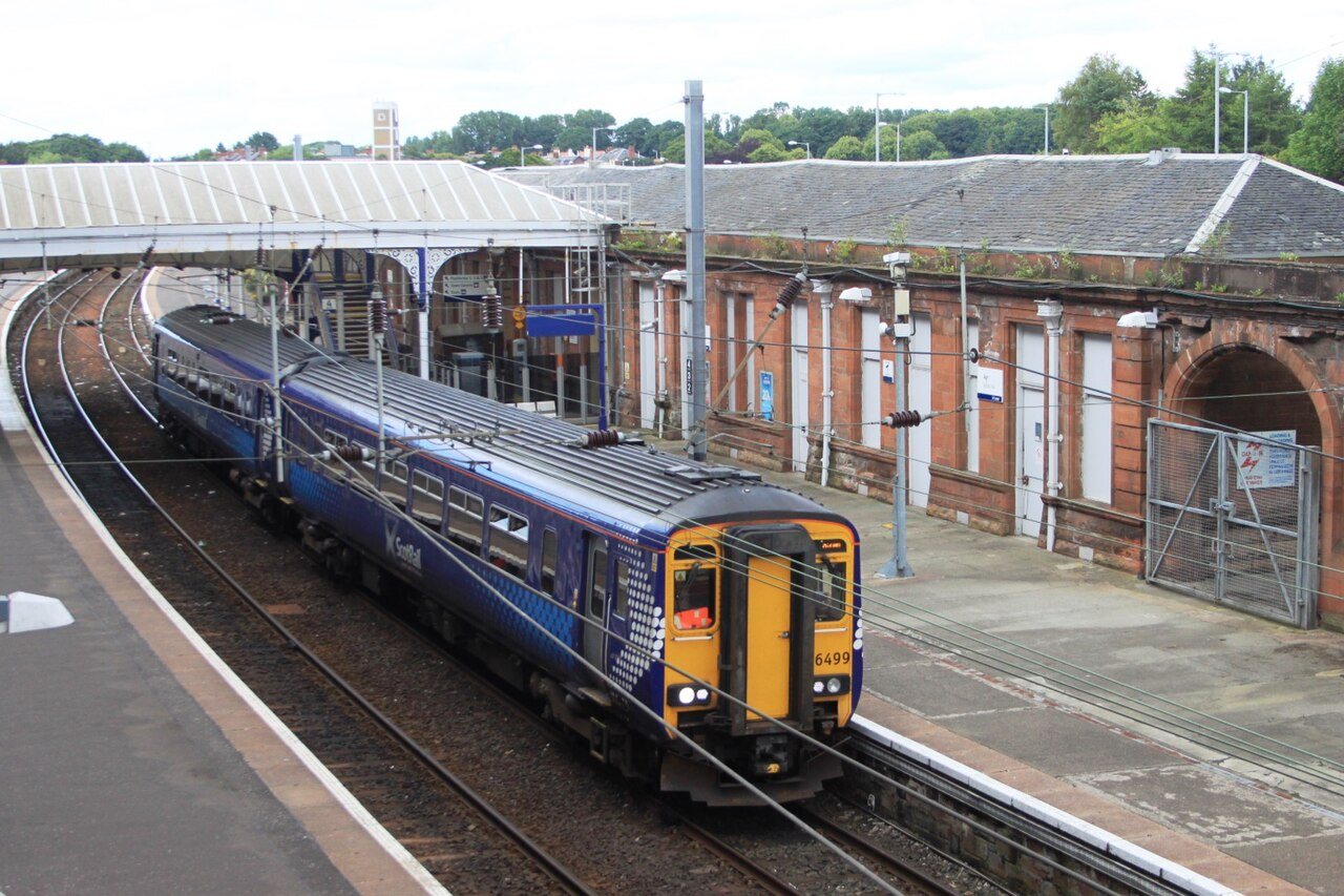 A ScotRail Stranraer service at Ayr, shown as a journey illustration.